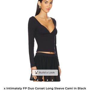 Free People Black Long Sleeve Cami